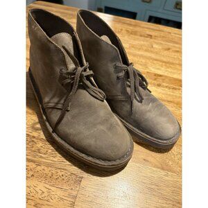 Clarks Chukka Mens Ankle Boots Leather Brown Size 9 Classic Casual Boho Gorpcore